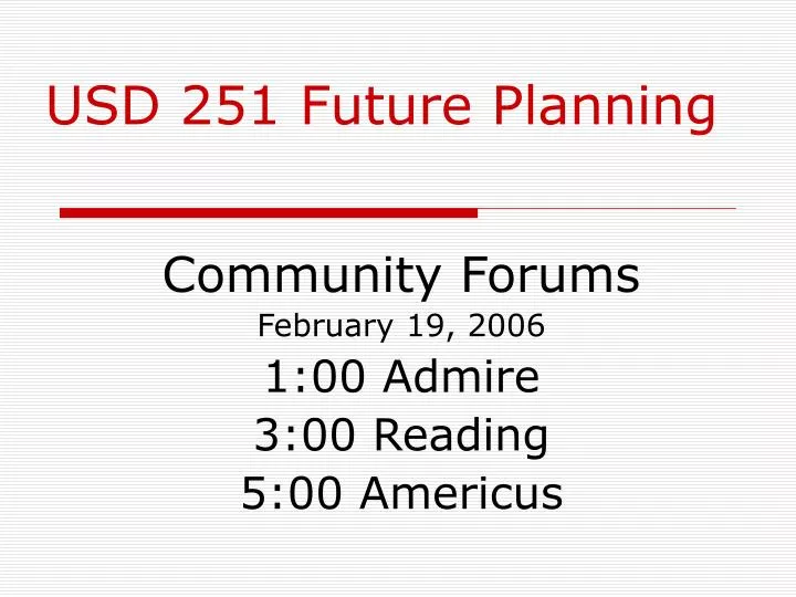 usd 251 future planning