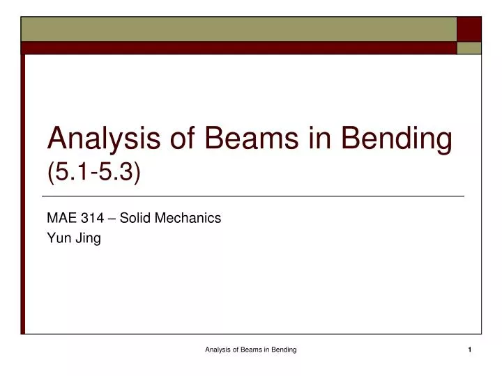 analysis of beams in bending 5 1 5 3