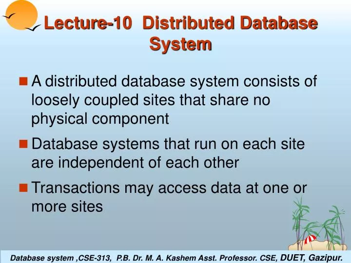 lecture 10 distributed database system