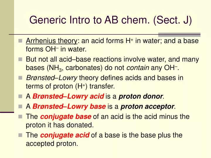 generic intro to ab chem sect j