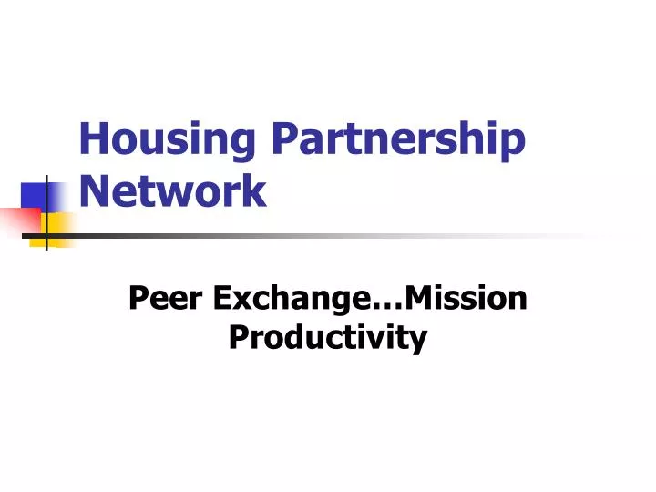 housing partnership network