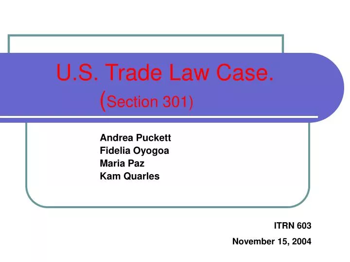 u s trade law case section 301