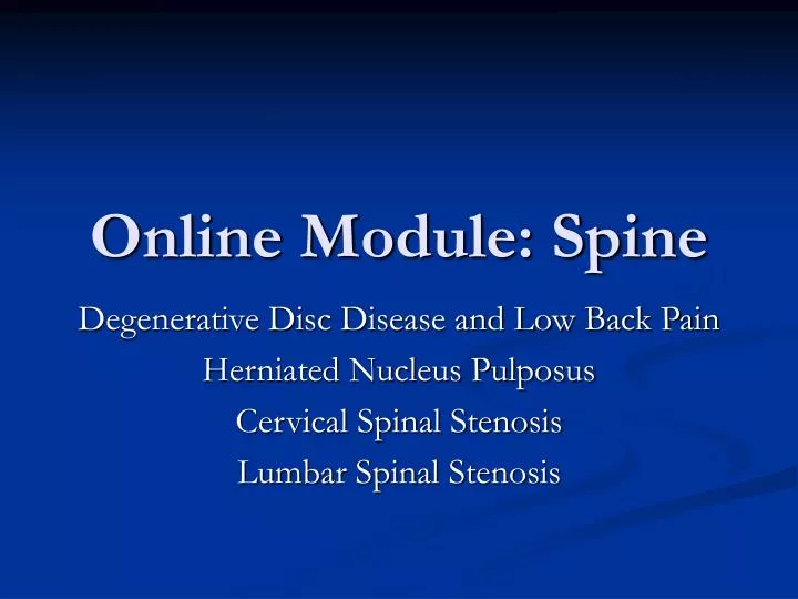 online module spine