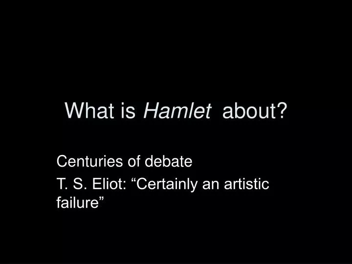 what is hamlet about