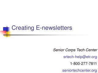 Creating E-newsletters