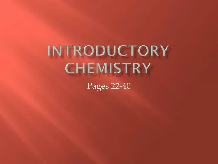 introductory chemistry