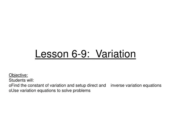 lesson 6 9 variation