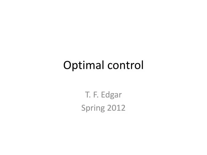 optimal control