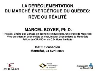 institut canadien montr al 24 avril 2007