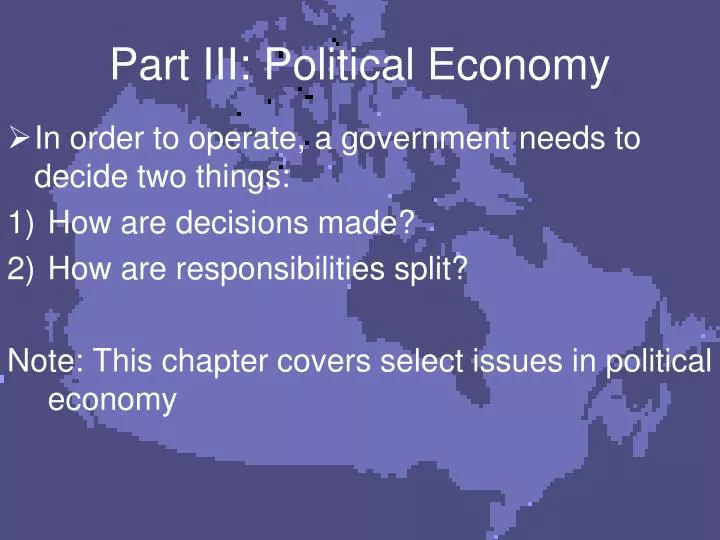 part iii political economy