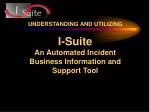 Understanding and Utilizing I-Suite: An Automated Incident Business Information Tool - slide 1