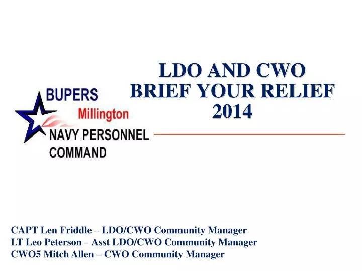 ldo and cwo brief your relief 2014