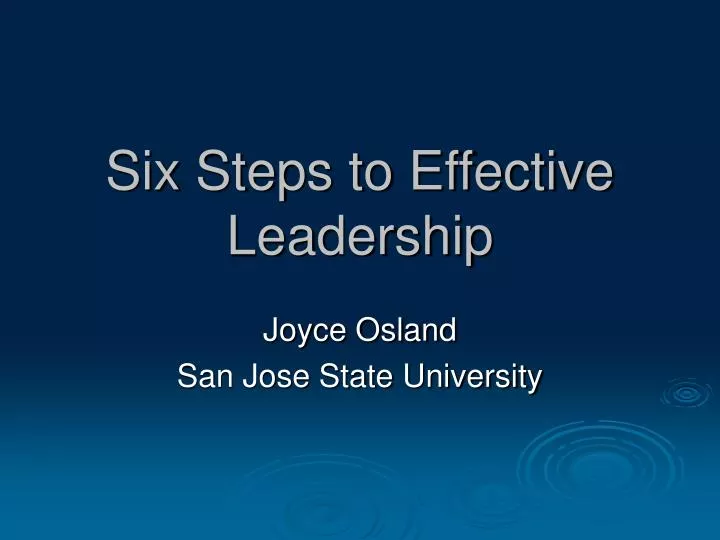 six steps to effective leadership