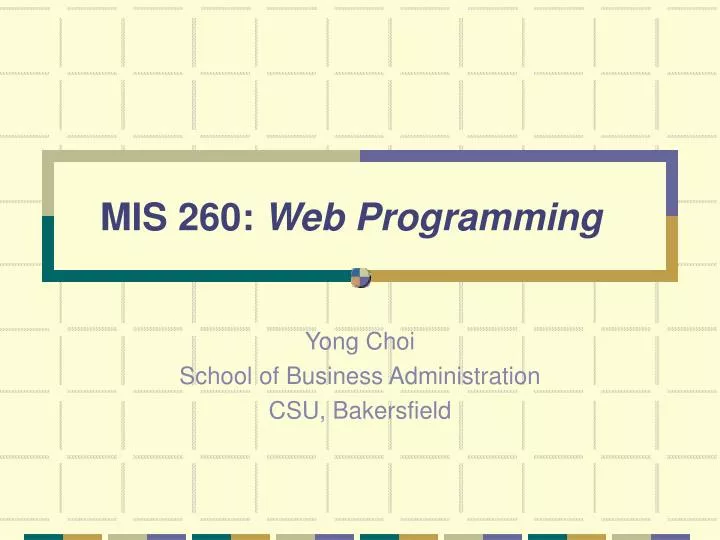 mis 2 60 web programming