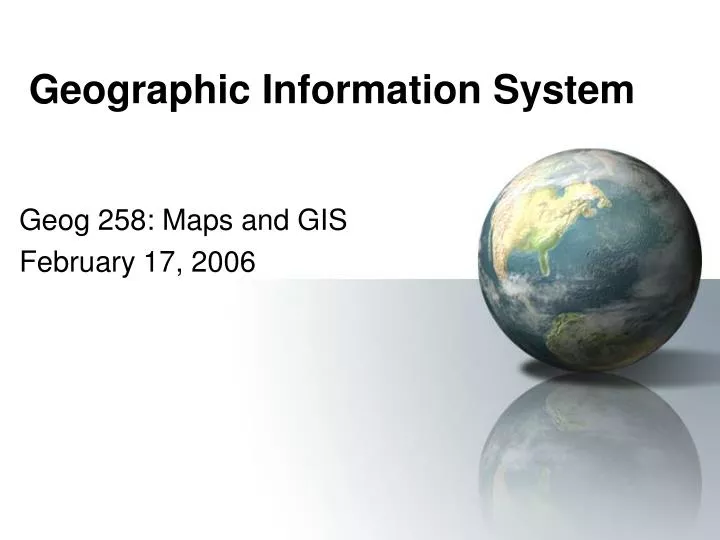 geographic information system