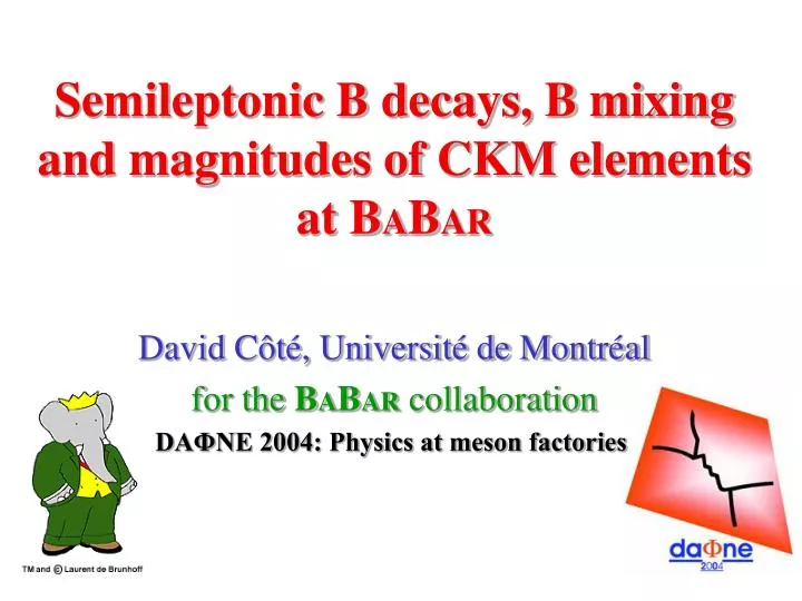 semileptonic b decays b mixing and magnitudes of ckm elements at b a b ar
