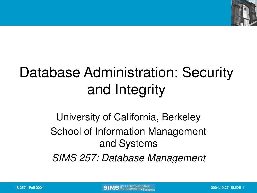PPT - Database Administration: Security and Integrity PowerPoint ...