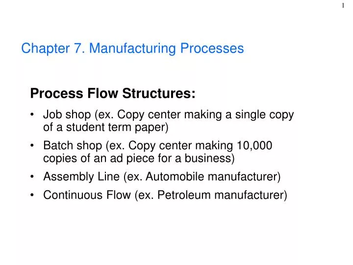 chapter 7 manufacturing processes