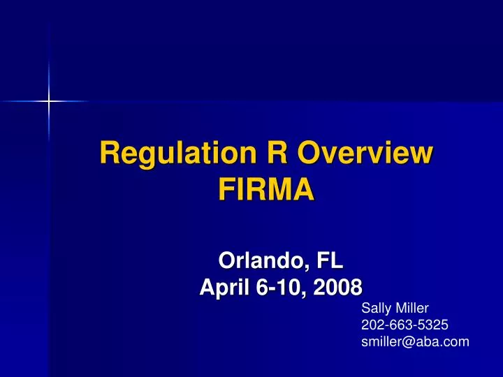 regulation r overview firma