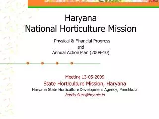 Meeting 13-05-2009 State Horticulture Mission, Haryana
