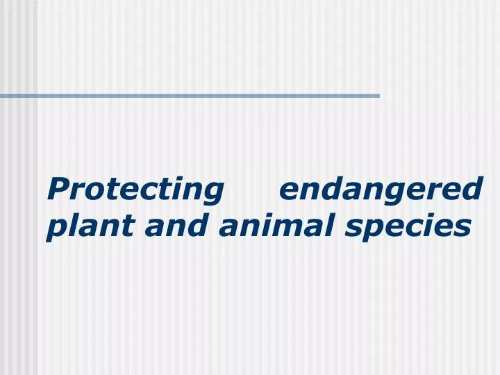 protecting endangered plant and animal species