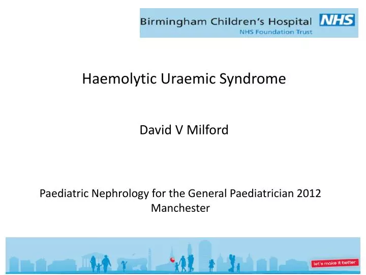haemolytic uraemic syndrome