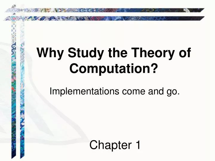 why study the theory of computation