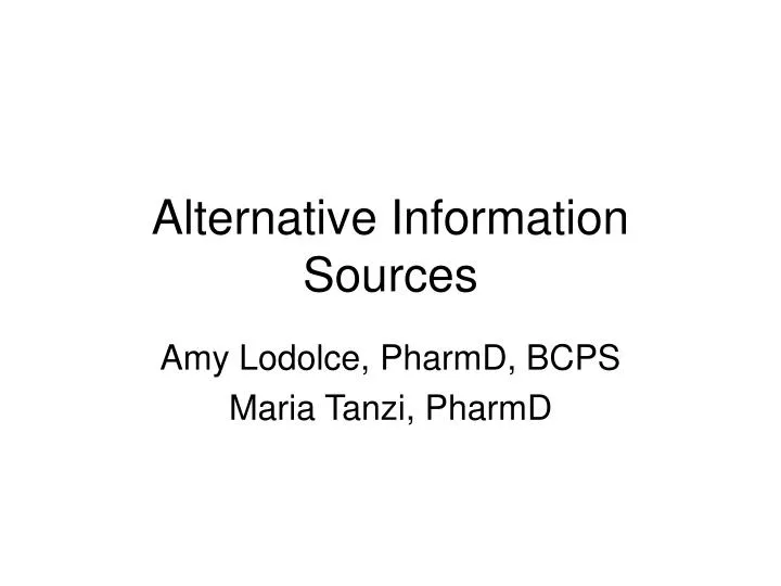 alternative information sources