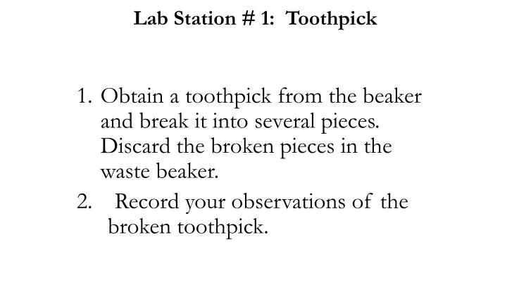 lab station 1 toothpick