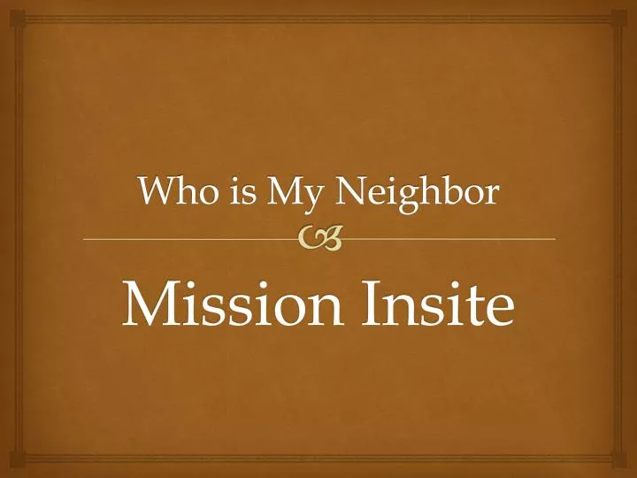 who is my neighbor