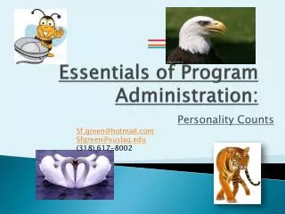 Essentials of Program Administration: