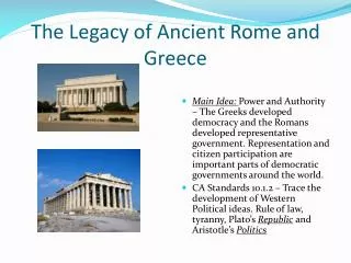 The Legacy of Ancient Rome and Greece