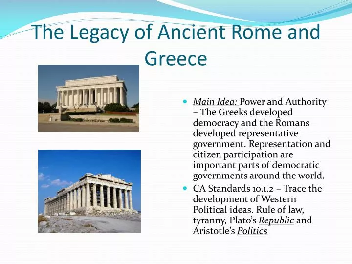 the legacy of ancient rome and greece