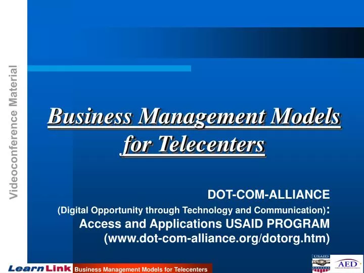 business management models for telecenters