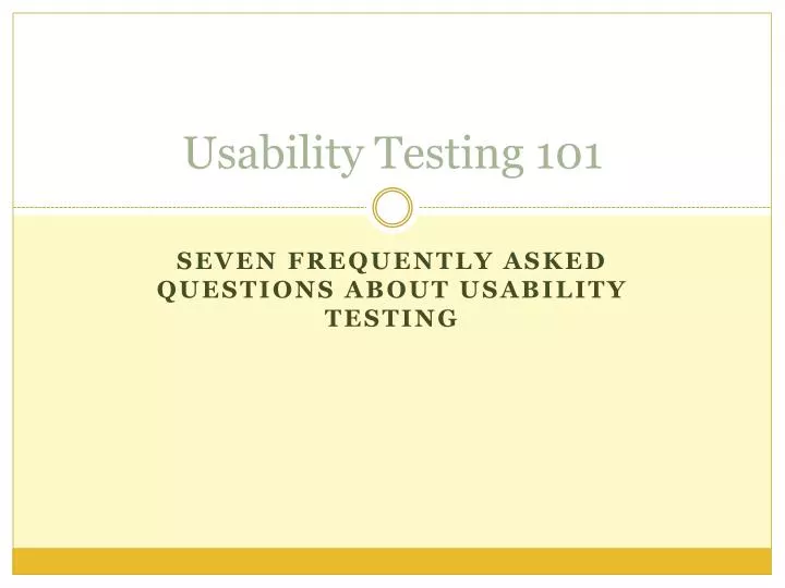 usability testing 101