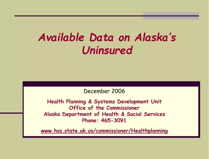 available data on alaska s uninsured