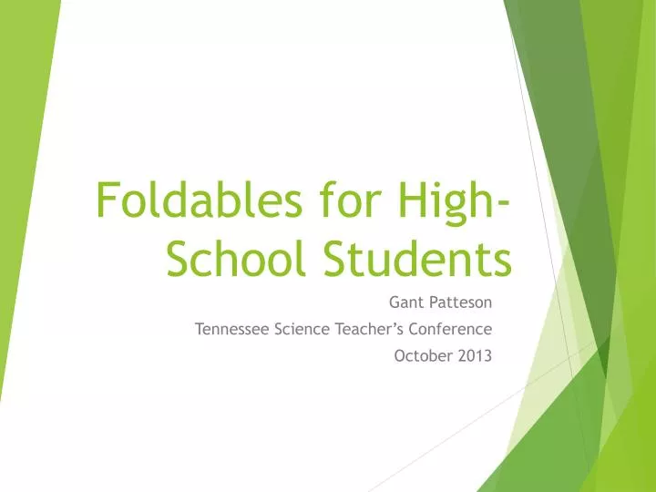 foldables for high school students