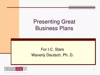 Presenting Great Business Plans