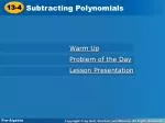 Mastering Polynomial Subtraction: Understanding the Basics and Examples - slide 1