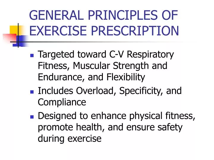 general principles of exercise prescription