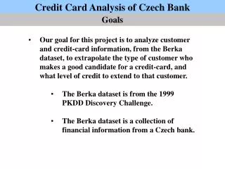 Credit Card Analysis of Czech Bank