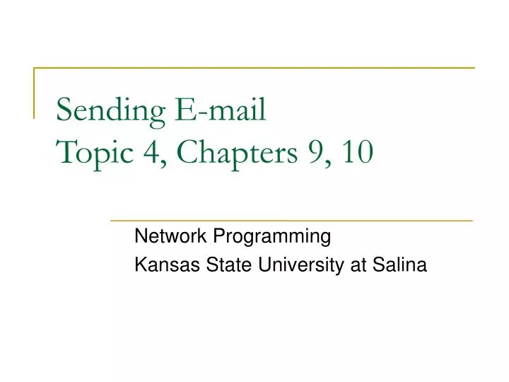 network programming kansas state university at salina