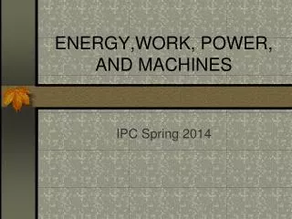 energy work power and machines