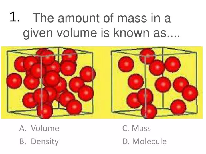 the amount of mass in a given volume is known as