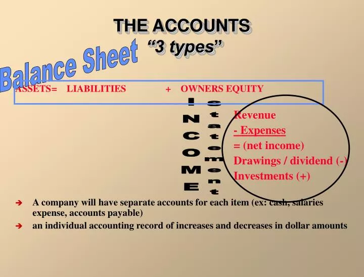 the accounts 3 types