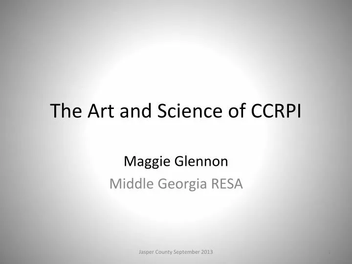 the art and science of ccrpi