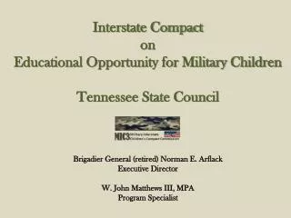 Interstate Compact on Educational Opportunity for Military Children Tennessee State Council