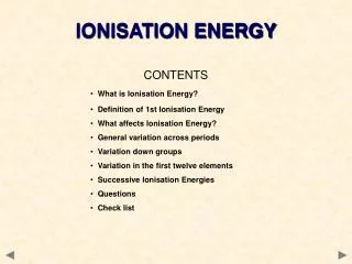 IONISATION ENERGY