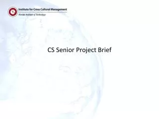 CS Senior Project Brief