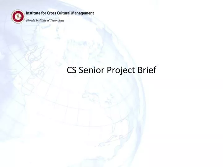 cs senior project brief